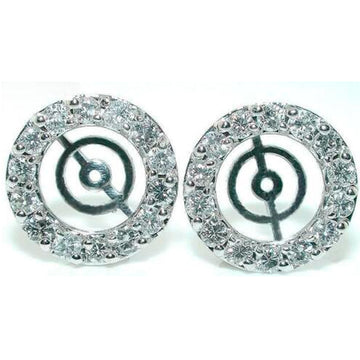 1.5Ct TAPERED Diamond Earring JACKETS For 7-8.5mm Studs
